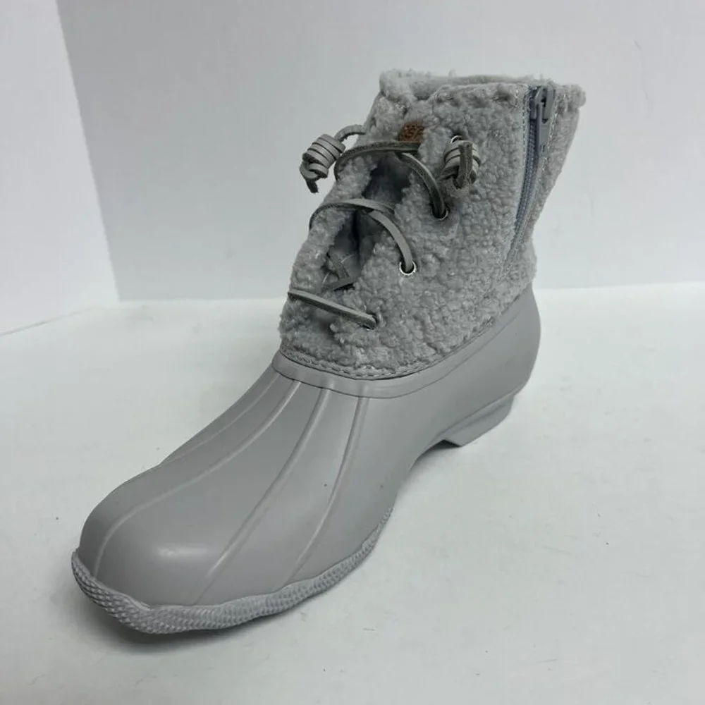Sperry Womens Saltwater Sherpa Boot Grey Size 9 M